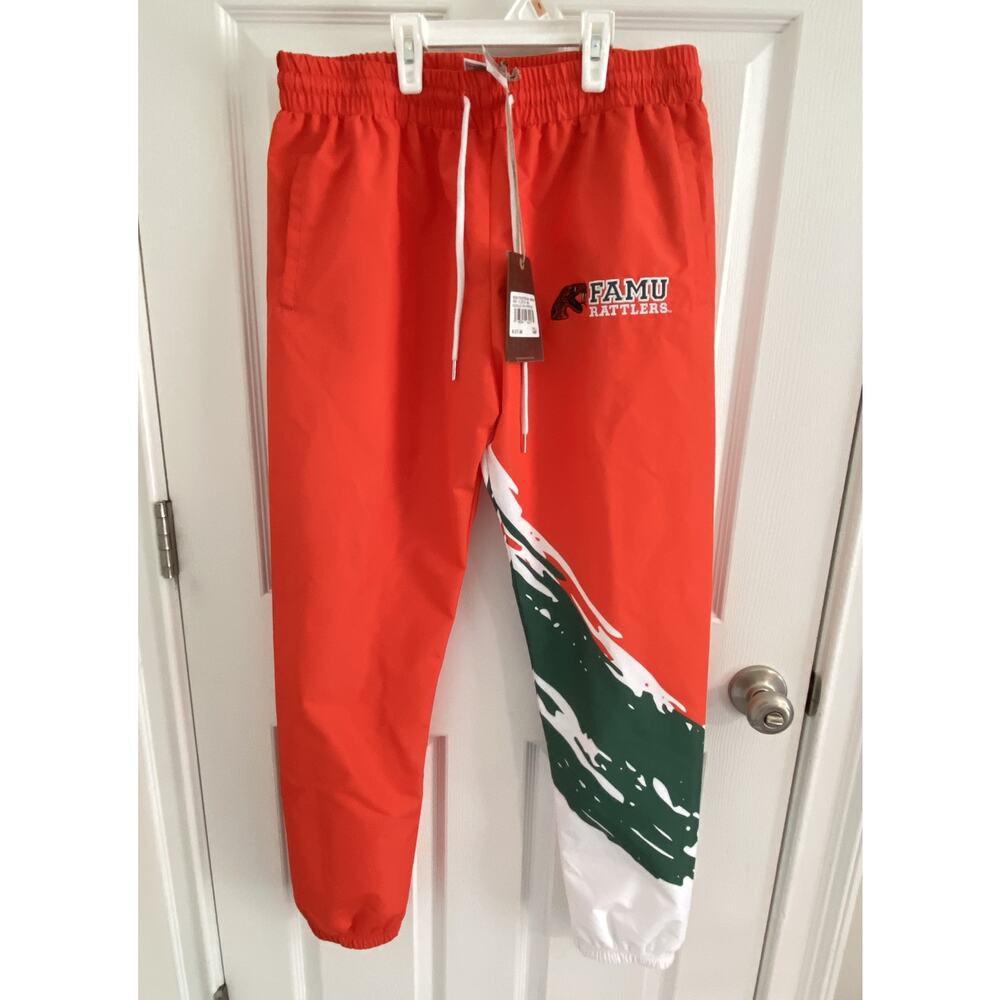 Florida A&M FAMU Rattlers Mitchell & Ness NCAA Paintbrush Warmup Pant Size Small